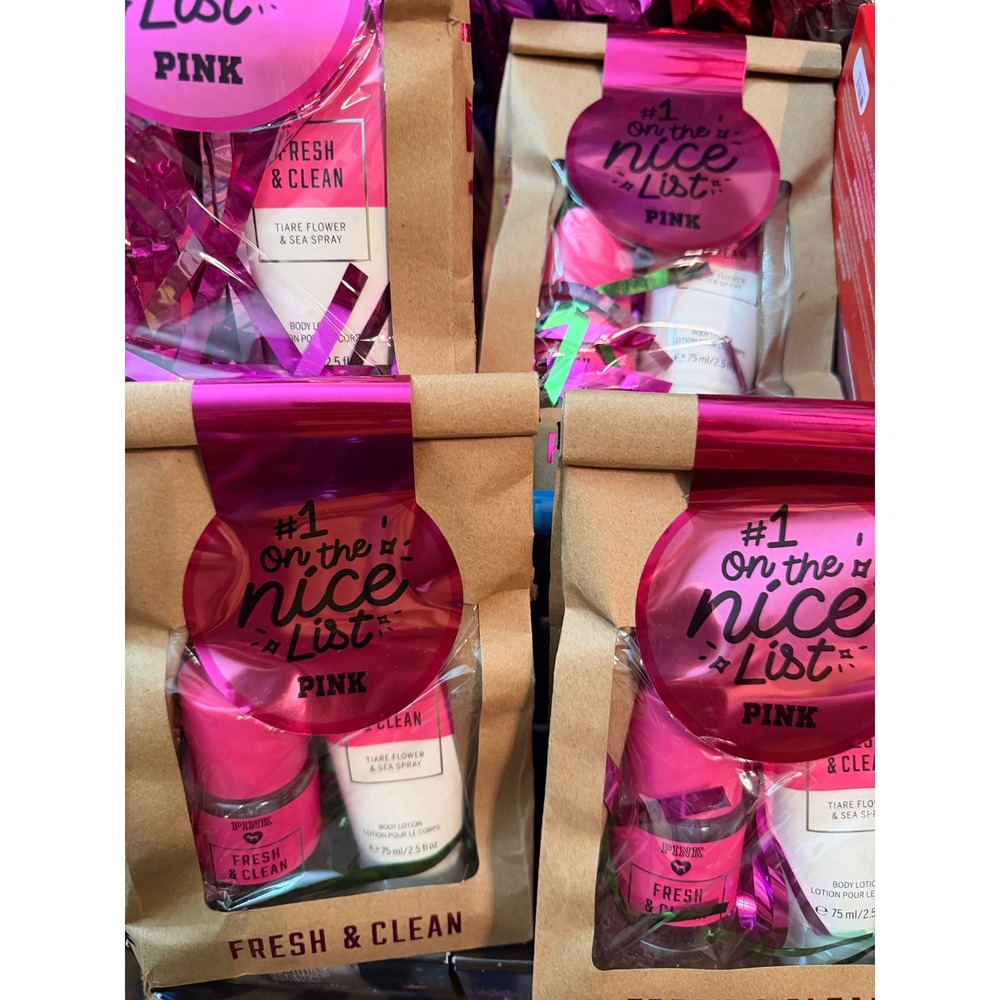 Victorias Secret PINK Fresh‎ and Clean Gift Set Mist and Lotion travel spray